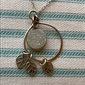 Sterling silver dream at her white druzy necklace